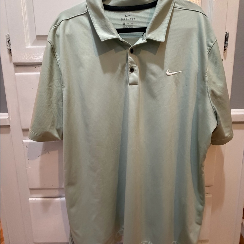 Nike Men's Light Green Dri-FIT Polo Shirt XXL